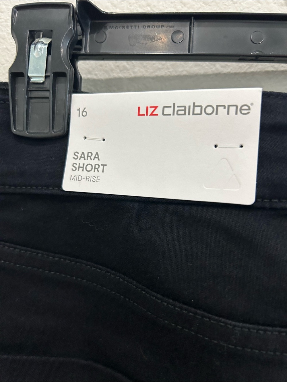 Liz Claiborne Black Flat Front Sara Stretch Shorts, NWT - Picture 3 of 5